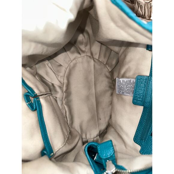 Bodhi Leather Turquoise Shoulder Bag - Picture 8 of 10